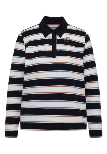 Langarm Poloshirt mit Knöpfen