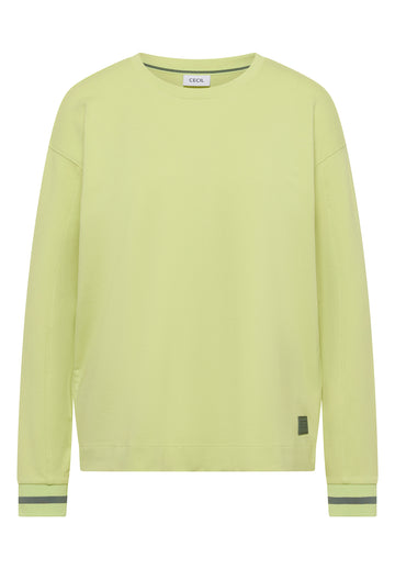 Langarm Shirt mit Rundhals und Streifendetail