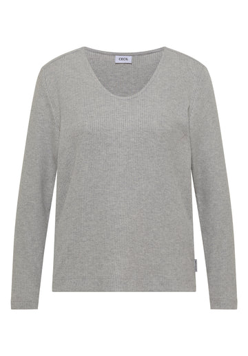Langarmshirt aus Rippstruktur