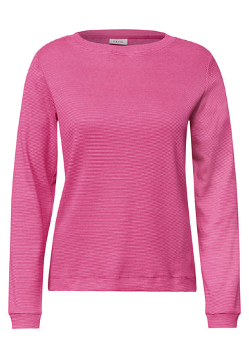 Langarmshirt mit schmalem Streifenmuster