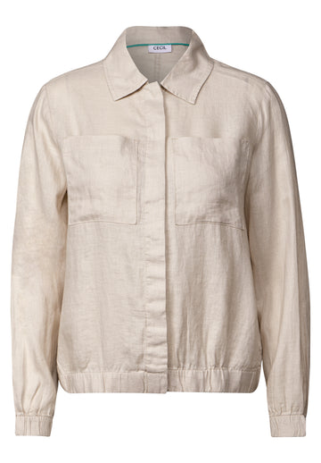Leinenblouson mit Hemdkragen