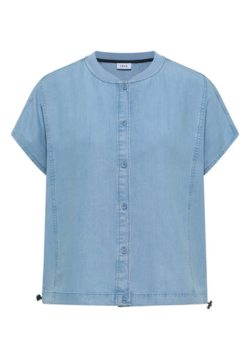 Lyocell-Bluse in Blouson-Optik