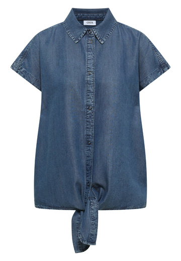 Lyocell-Hemdbluse im Denim-Look