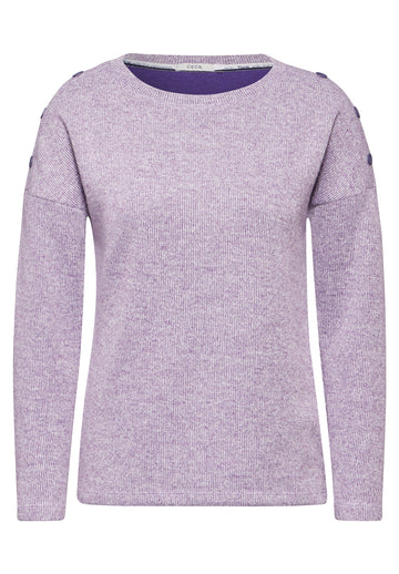 Melange-Shirt mit Knöpfen