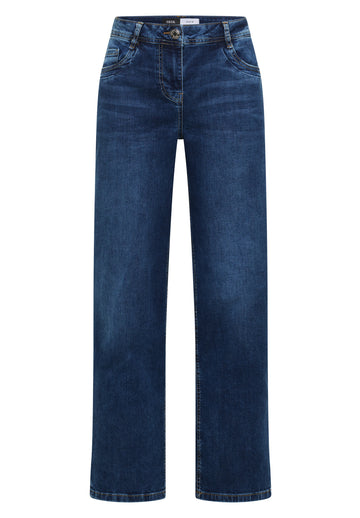 NEELE Wide Leg Jeans mit Leo-Detail