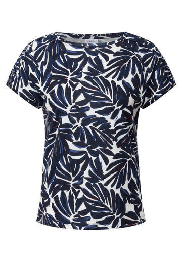 Print-Shirt mit Knopfdetail