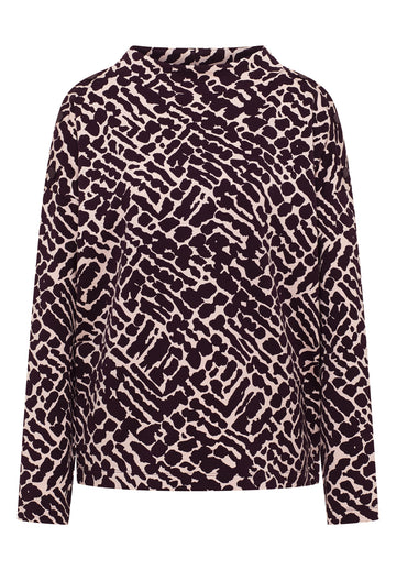 Print-Shirt mit Knopfdetails