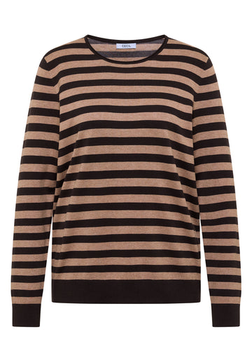 Pullover mit Rundhals und Streifen