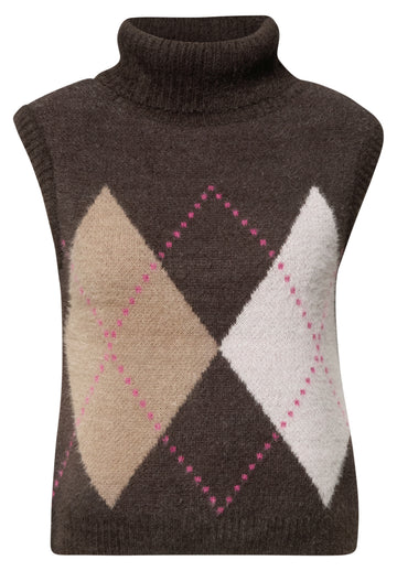Pullunder mit Kragen und Argyle-Muster