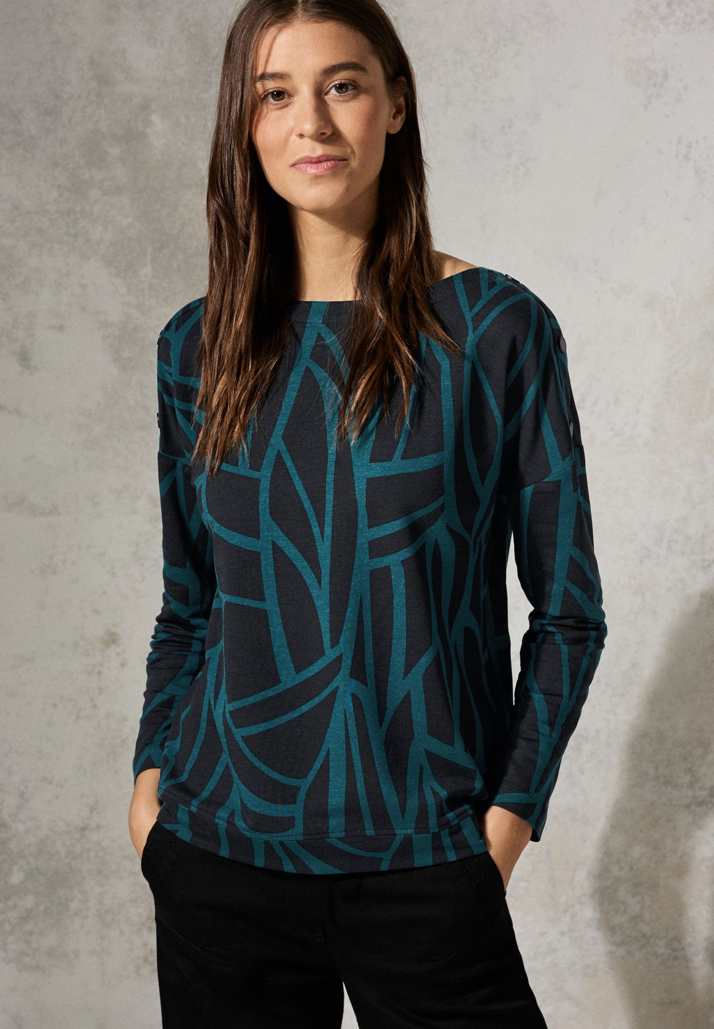 Cecil Langarmshirts  schwarz