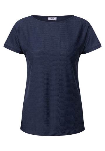 Struktushirt in Unifarbe