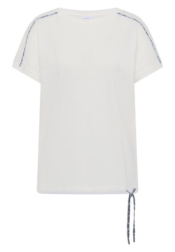 T-Shirt mit Boat Neck und Leo-Piping