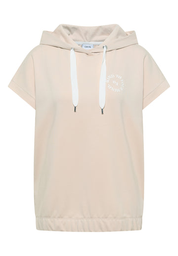 T-Shirt mit Hoodie und Printdetail