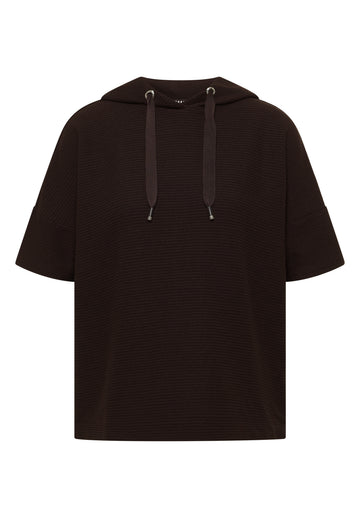 T-Shirt mit Kapuze und Struktur