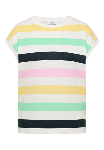 T-Shirt mit Multicolor Streifen