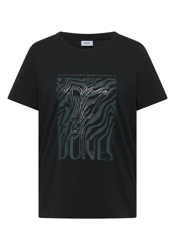 T-Shirt mit Rundhals und Folienprint