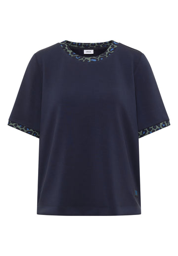 T-Shirt mit Rundhals und Leo-Details