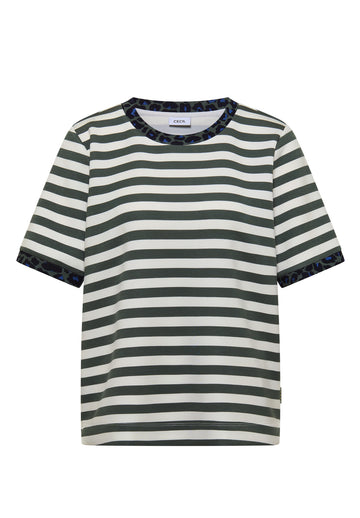 T-Shirt mit Rundhals und Leo-Details