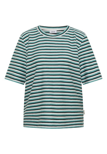 T-Shirt mit Struktur und Streifen