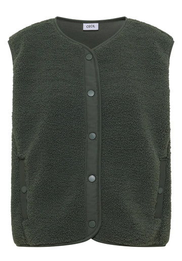 Teddy-Weste mit Softshelldetails
