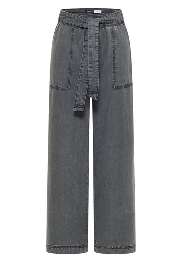 Wide Leg Hose mit Bindegürtel
