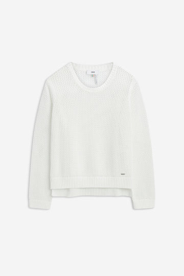 CINETA Grobstrickpullover mit offener Mesh-Struktur