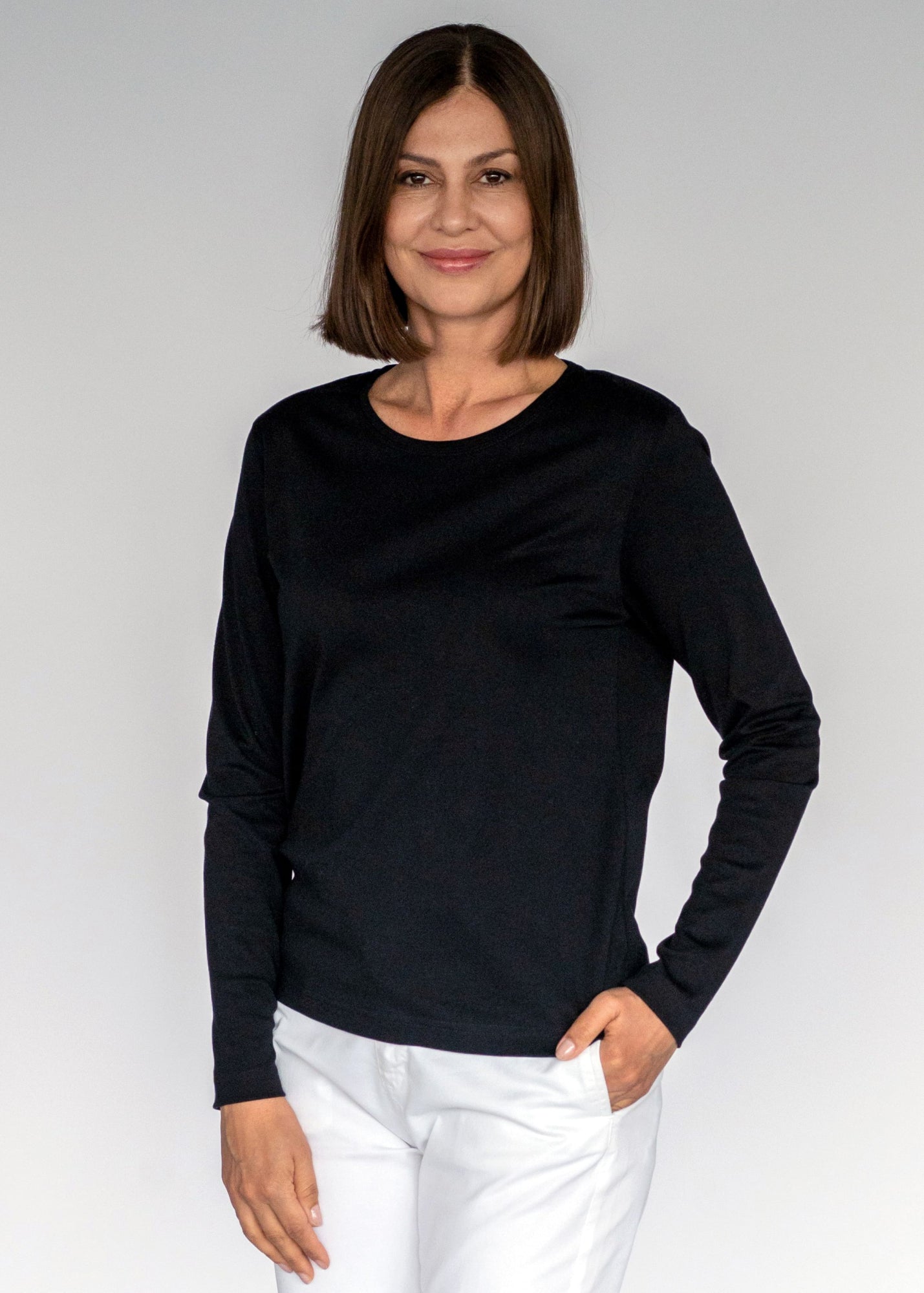 Clarina Langarmshirts  schwarz