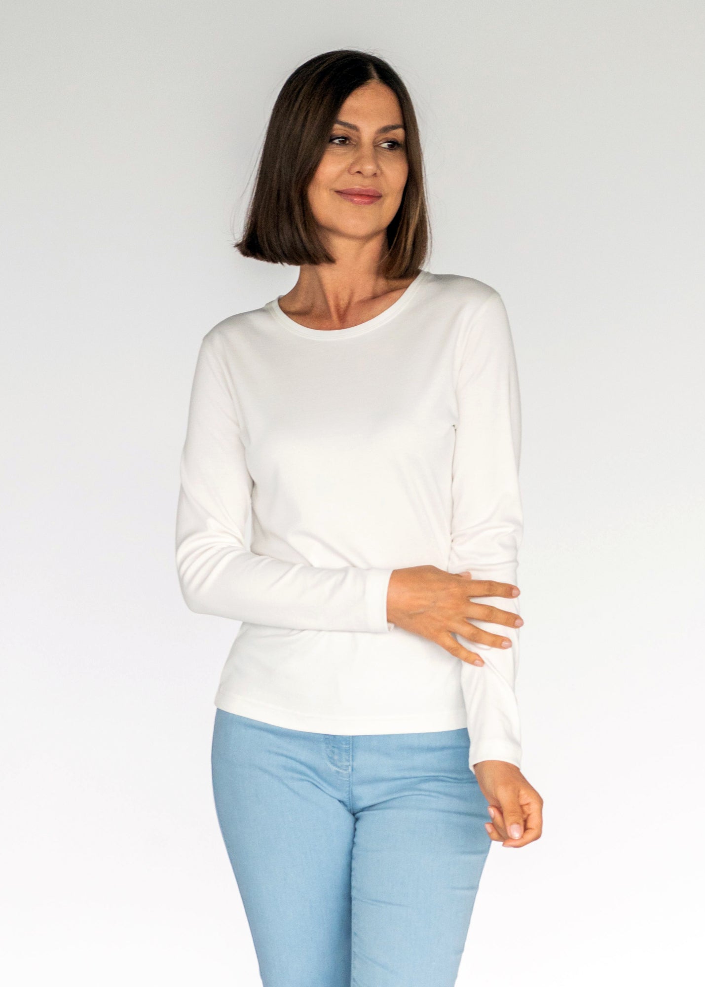 Clarina Langarmshirts  weiß