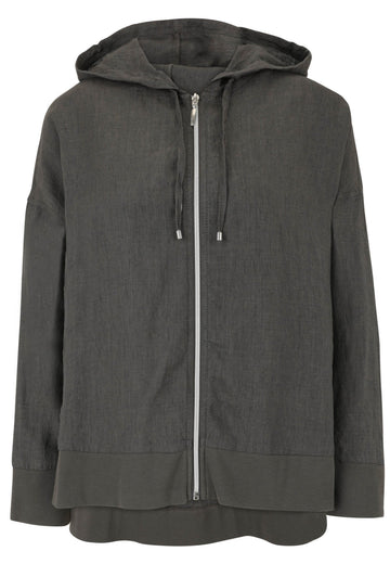 Leinen-Jacke mit Hoodie