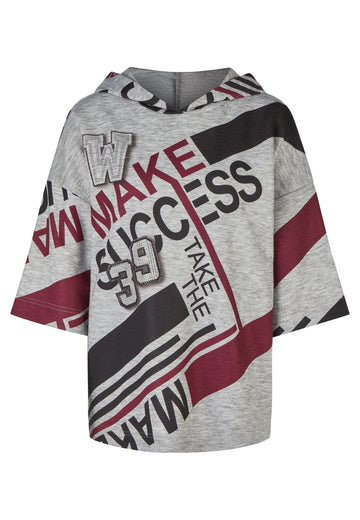 Oversized Hoodie-Sweatshirt im Trikot-Stil mit „MAKE SUCCESS“-Motiv
