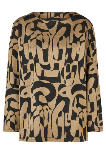 Pulli-Shirt mit Grafik-Jacquard und strukturierter Optik