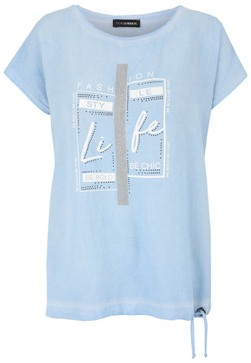 Shirt in lässiger Waschung mit Motiv