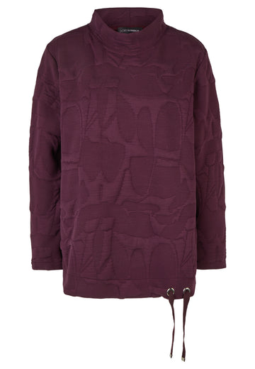Sweatshirt mit Grafik-Jacquard und Stehkragen