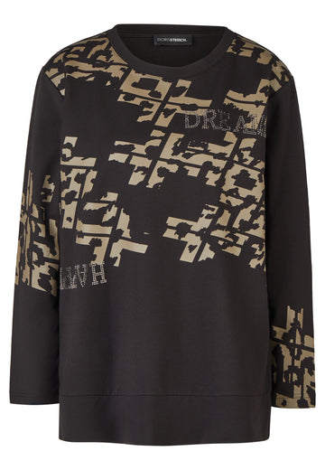 Sweatshirt mit Grafik-Motiv und Metallplättchen