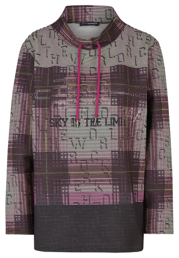 Sweatshirt mit Karo-Print und 3D-Ottman-Struktur