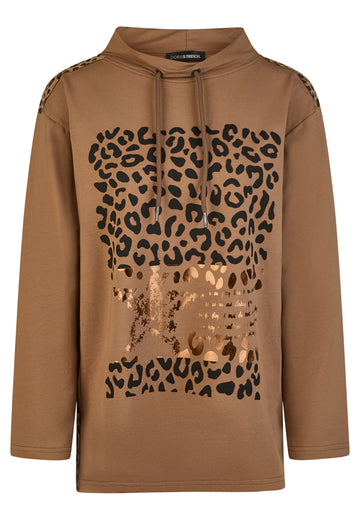 Sweatshirt mit Leo-Motiv und Metallic-Schrift