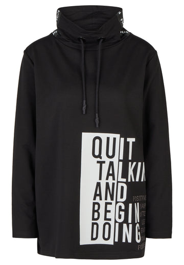 Sweatshirt mit Print und Stehkragen