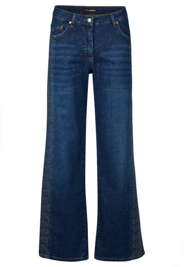 Wide-Leg Jeans mit Metall-Plättchen und 5-Pocket-Design