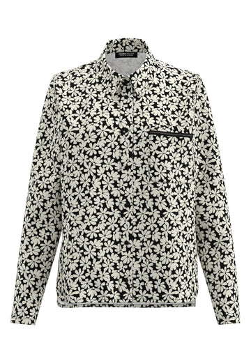 Bluse mit Kontrastpaspel