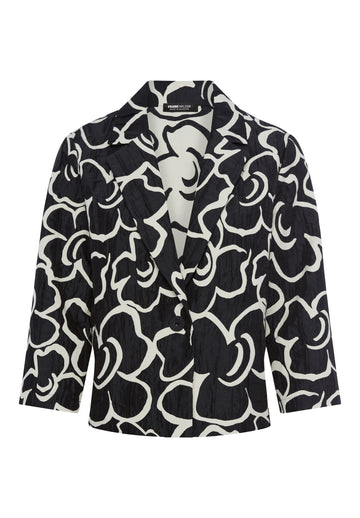 Kurzblazer mit großem Blumenprint