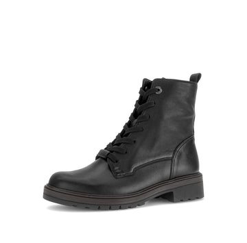 Schnürstiefelette aus Glattleder