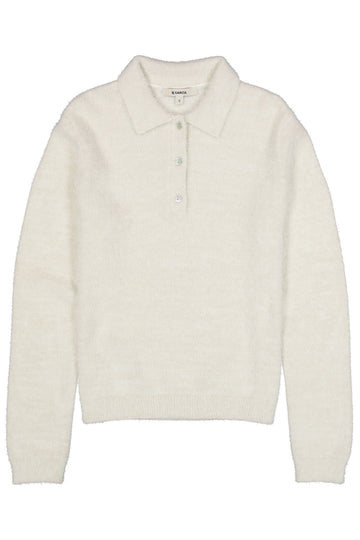 Fluffiges Strick-Poloshirt