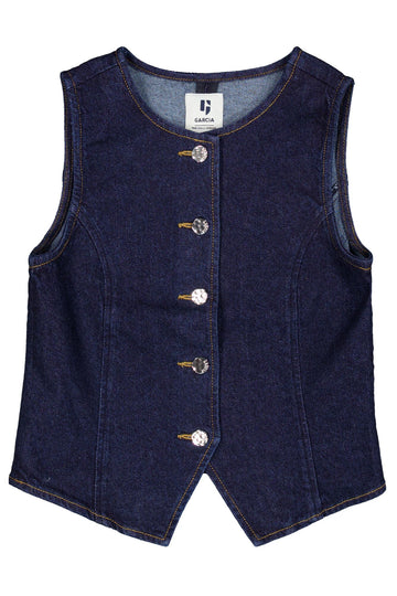 Garcia Denim-Weste mit Recycelter Baumwolle und Knopfverschluss
