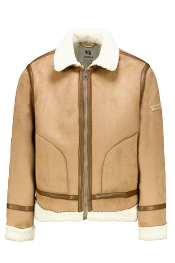 Jacke in Wildlederoptik mit Teddy-Futter
