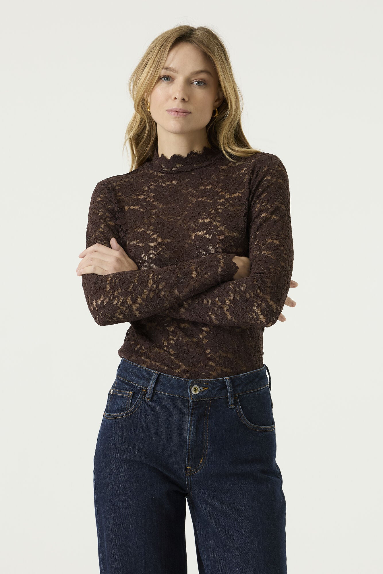 Garcia Langarmshirts  braun