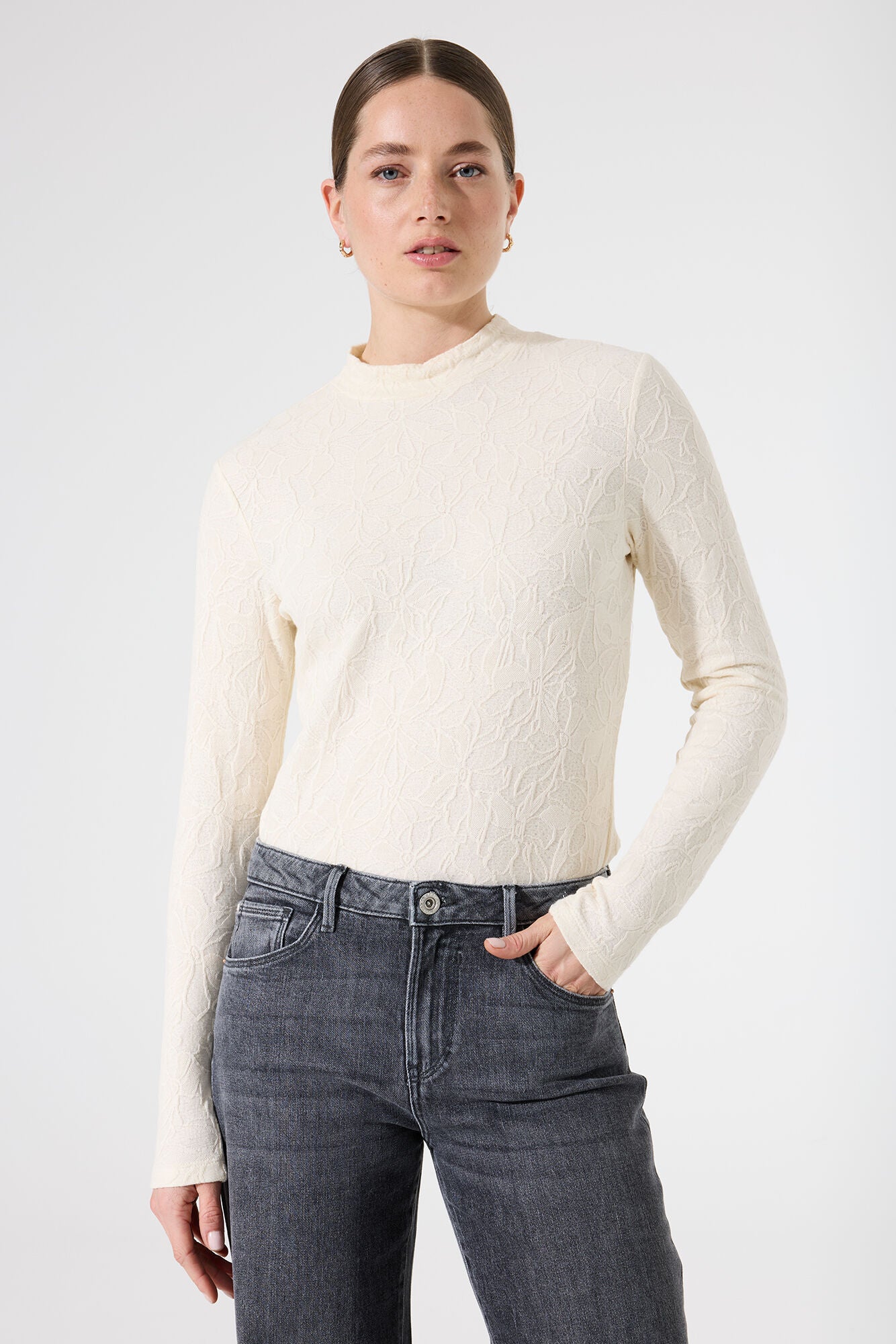 Garcia Langarmshirts  weiß