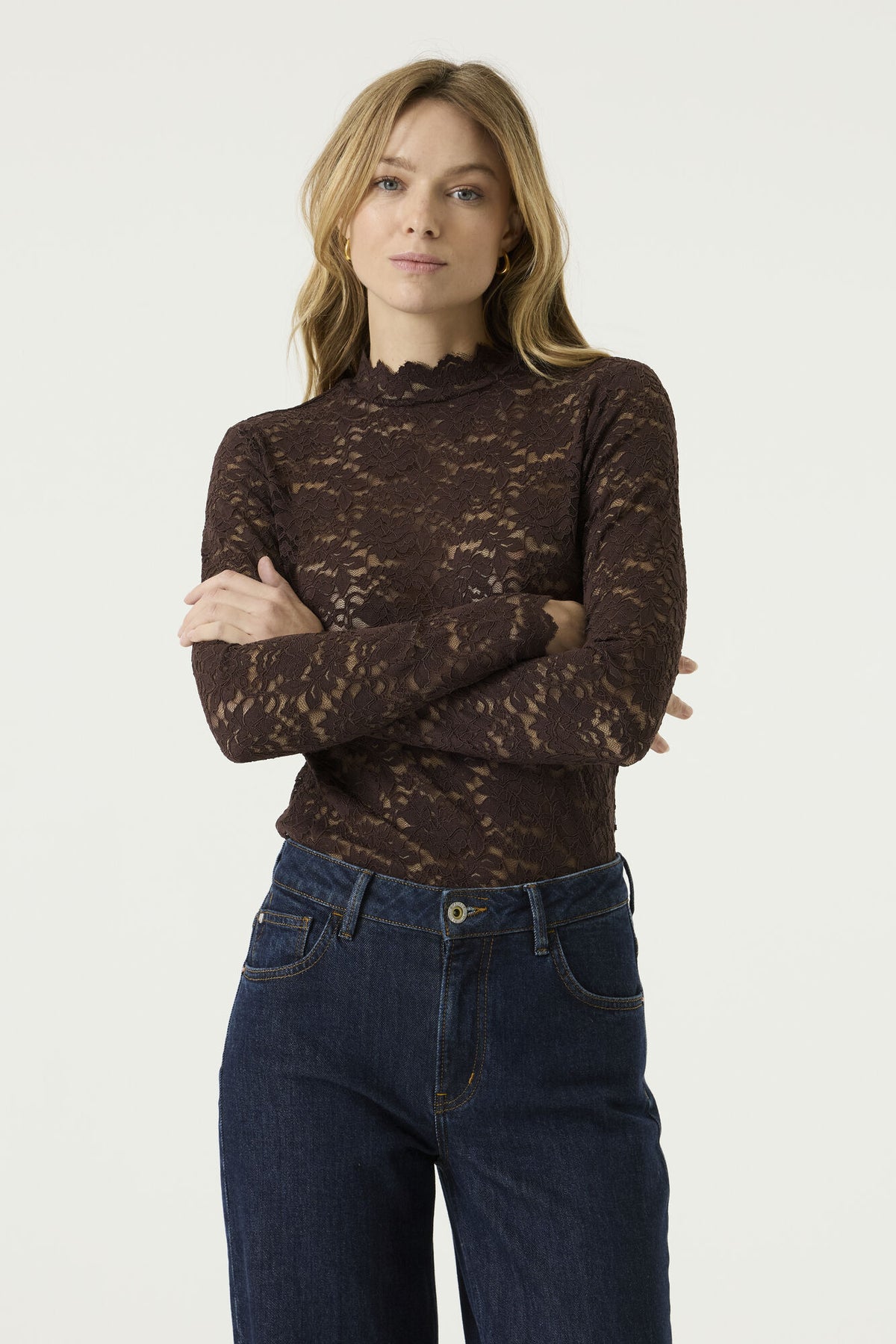 Garcia Langarmshirts  braun