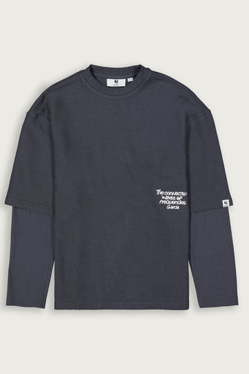 Langarmshirt mit Brust- und Rückenprint