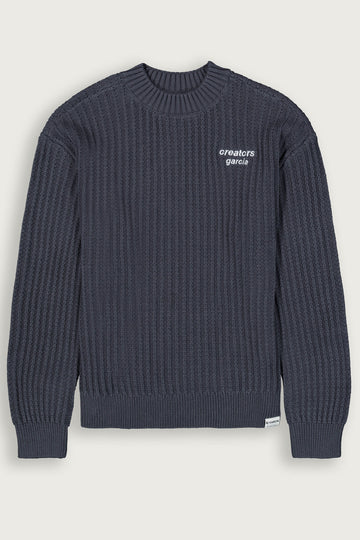 Pullover mit besticktem Textdruck