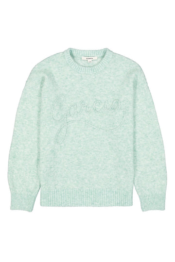 Pullover mit bestickten Textdruck